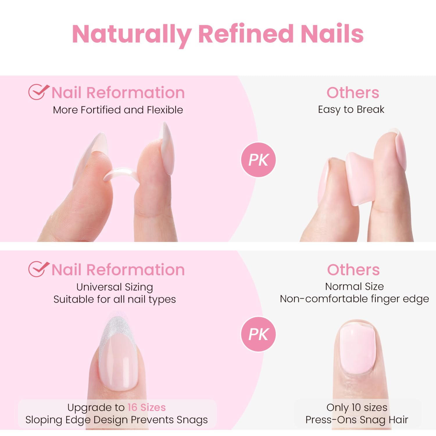 Nail Reformation application step with glue to show quick salon results