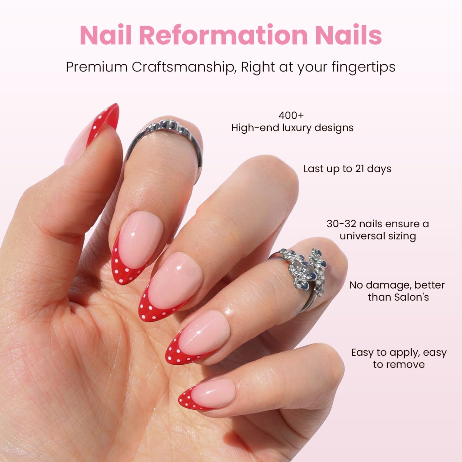 Nail Reformation close-up of nail texture highlighting durable finish