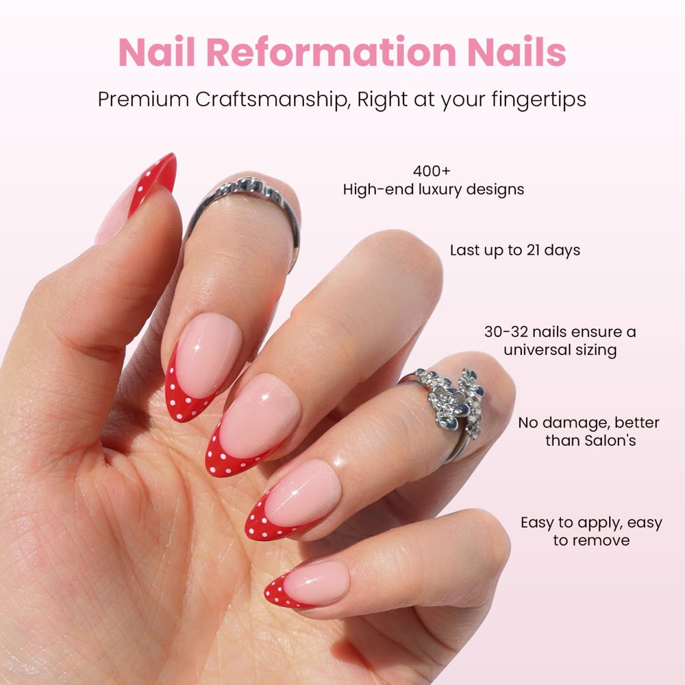 Nail Reformation close-up of nail texture highlighting durable finish