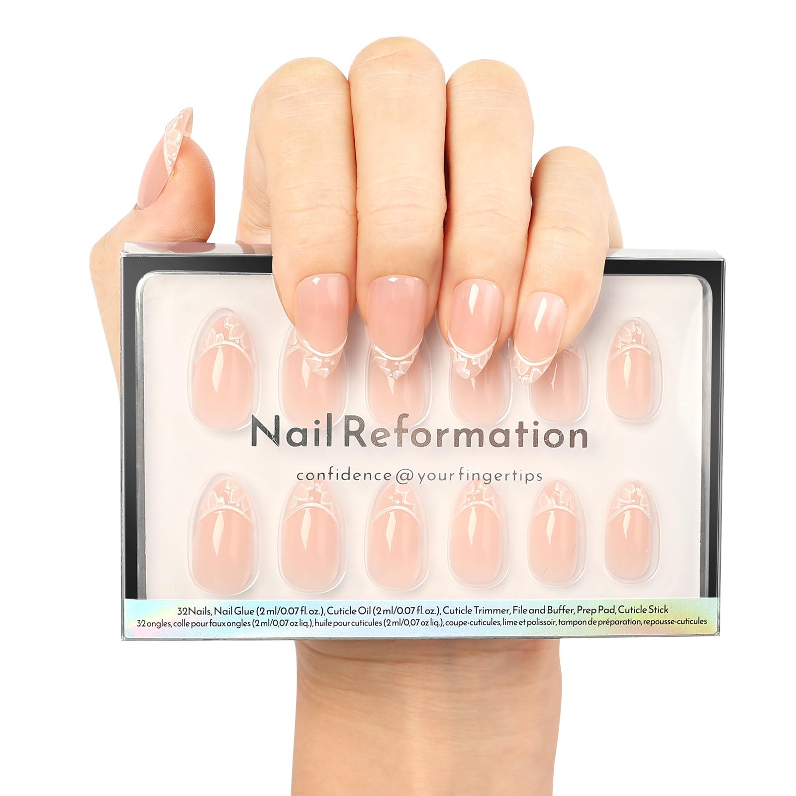 Nail Reformation front packaging showing neutral petal lace and kit benefits