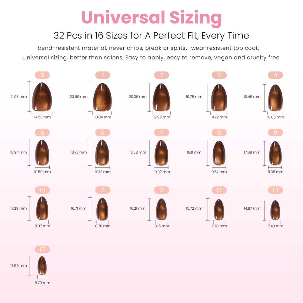 Nail Reformation 32 nails arranged to show all 16 sizes for perfect fitting
