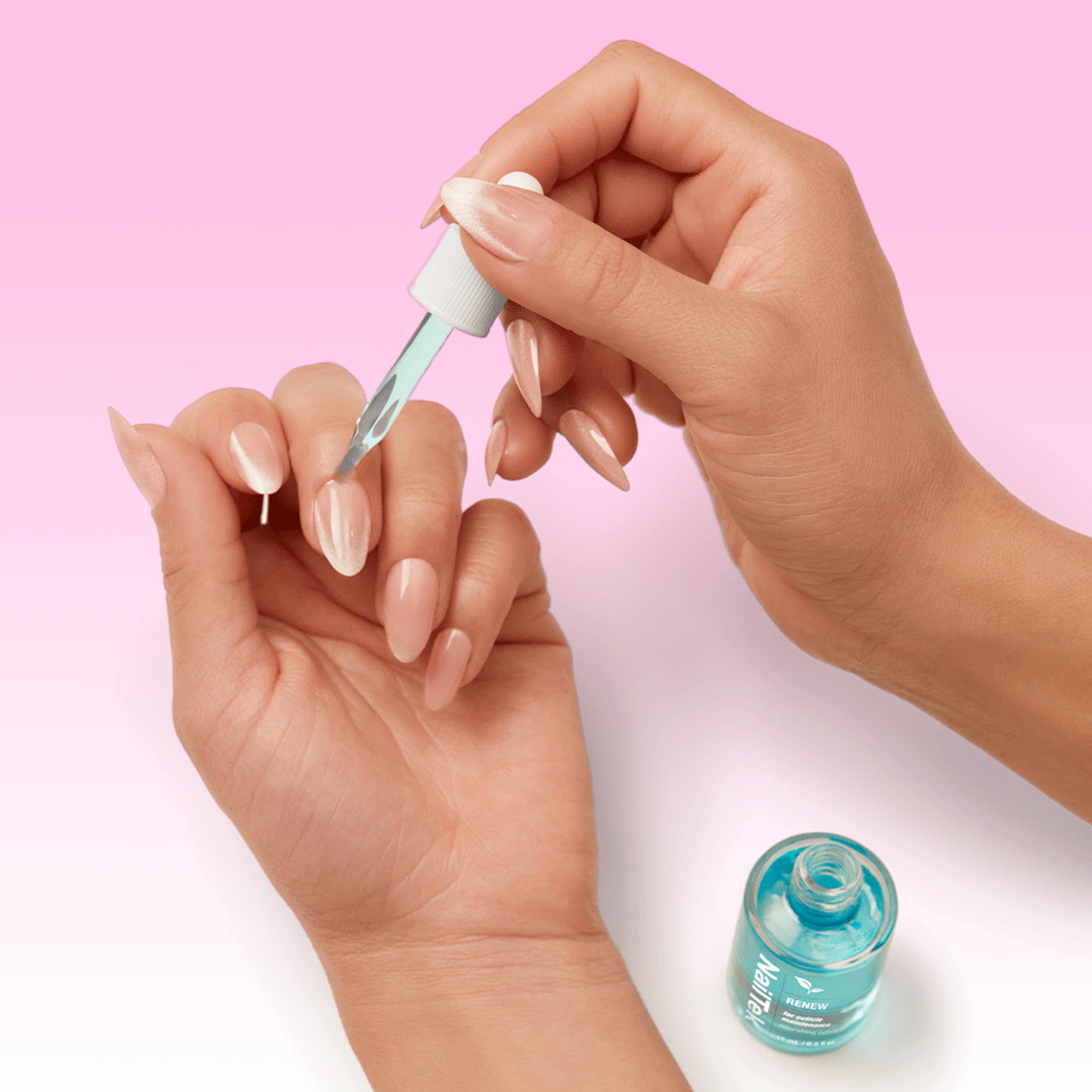 Nail Tek used on manicured hand demonstrating enhanced polish wear