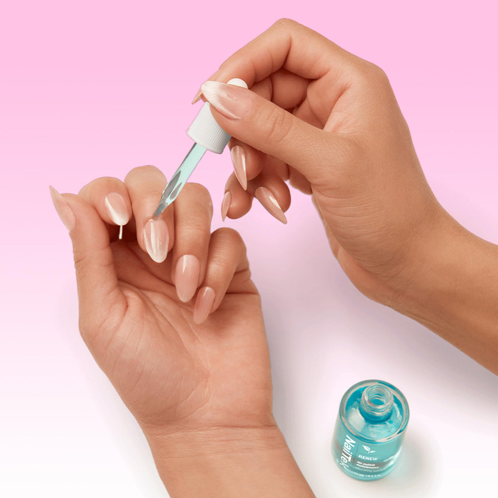 Nail Tek used on manicured hand demonstrating enhanced polish wear