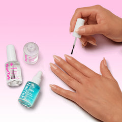 Nail Tek before and after nails demonstrating improved strength and look
