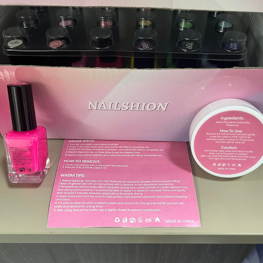 Nailshion lifestyle tabletop manicure scene conveying salon-style results at home