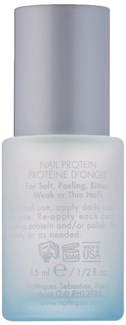 Nailtiques Formula 2 being applied to a fingernail showing protective benefit