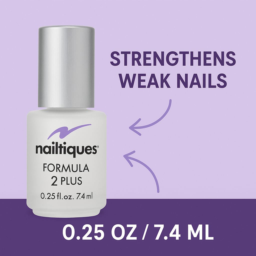 Nailtiques Formula 2 Plus brush and cap close-up for precise application benefit