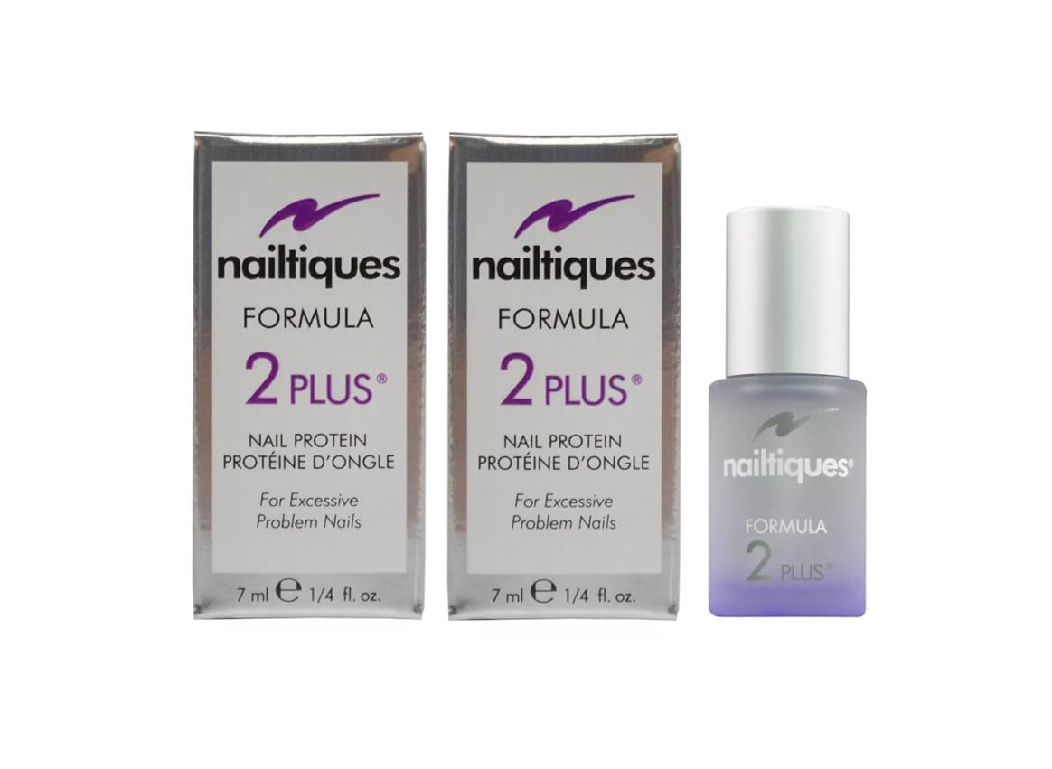 Nailtiques Formula 2 Plus front bottle view showing label and two-pack benefit