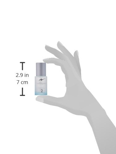 Nailtiques Formula 2 beside a coin for scale showing portable benefit