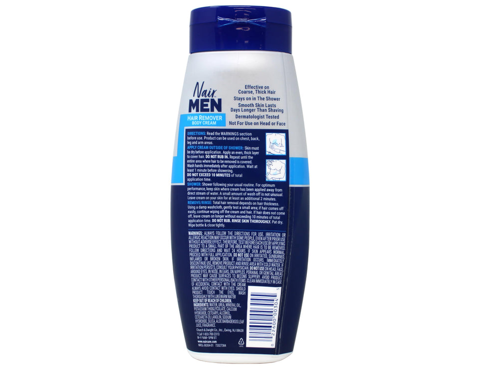 Nair bottle beside hand for size comparison and travel-friendly benefit