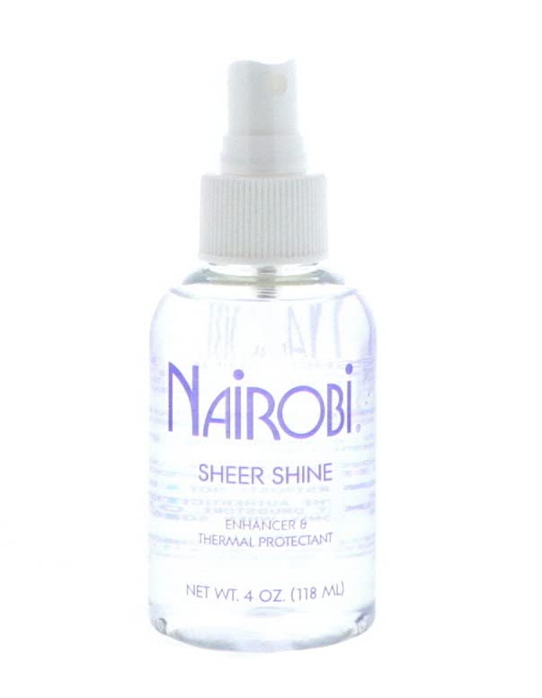 Nairobi front packaging of 4 oz sheer shine with glossy bottle for clear presentation