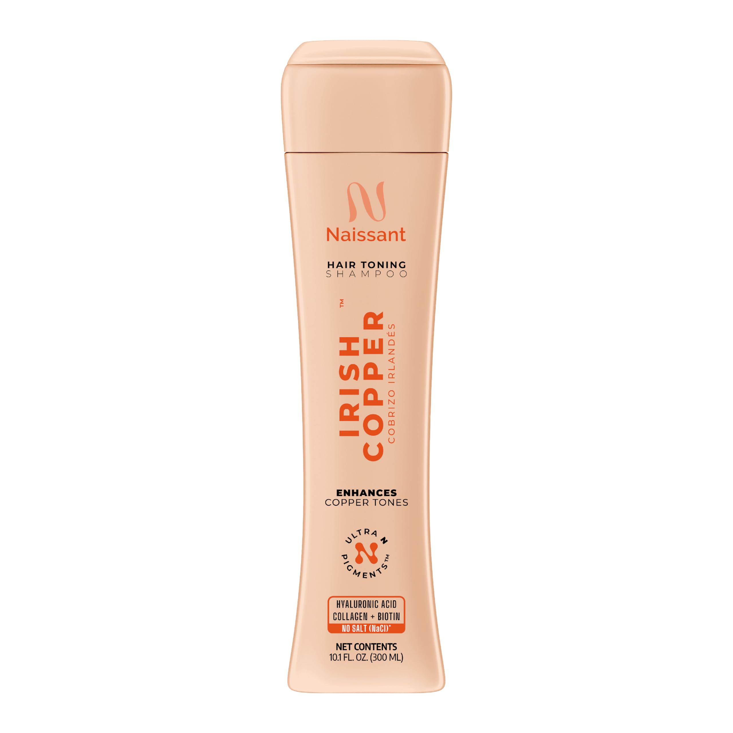 naissant front bottle Irish Copper shampoo showing product and branding benefit vivid color