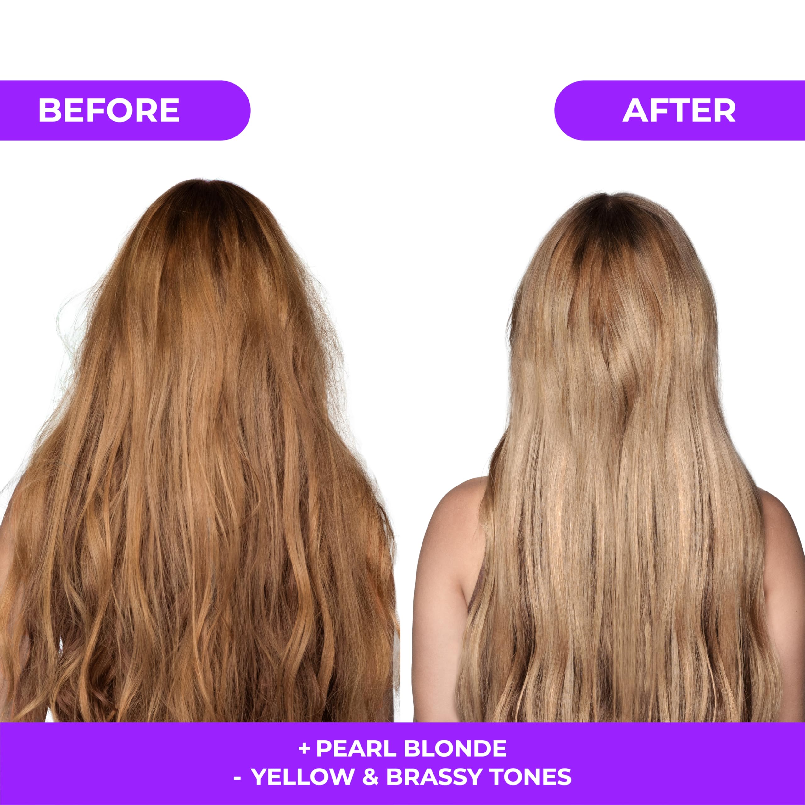 naissant before and after blonde comparison showing reduced brassiness and cooler tone