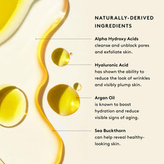Naked & Thriving serum texture on fingertip highlighting lightweight hydrating feel