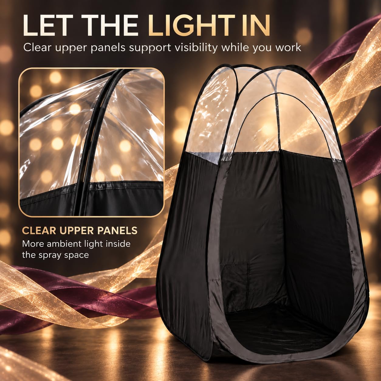 Naked Sun folded tent in carrying bag for compact travel and quick transport