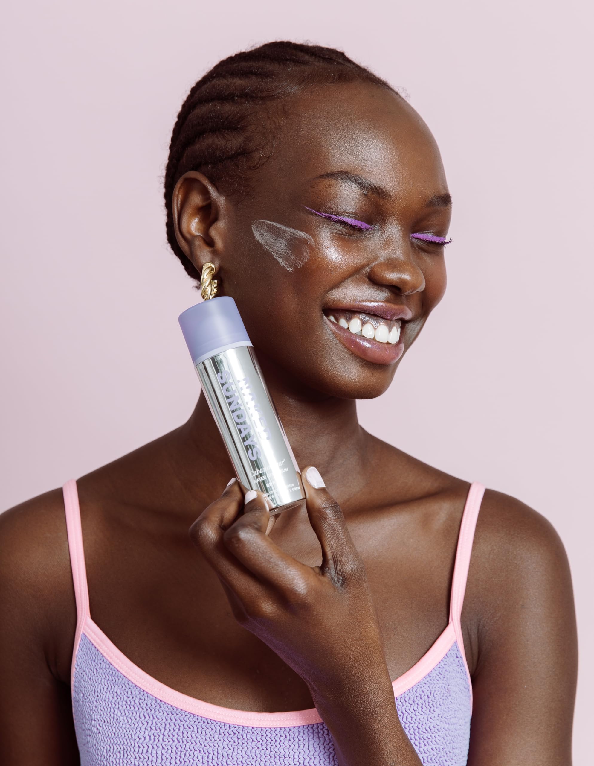 Naked Sundays CabanaClear gel blended into skin for non-greasy hydration
