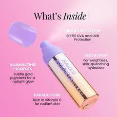 Naked Sundays being sprayed onto finished makeup for protected radiance