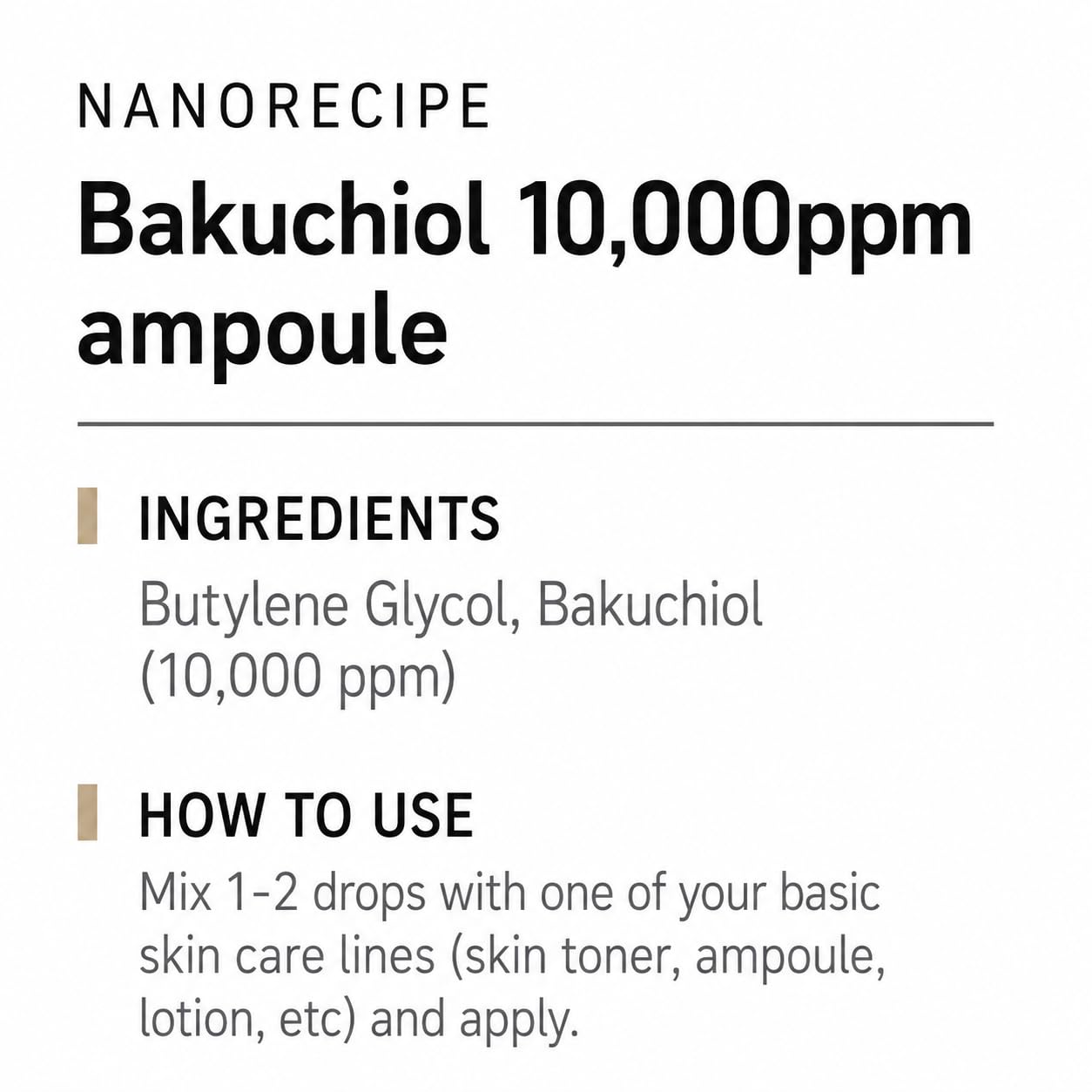 Nano Recipe psoralea seed ingredient visual emphasizing botanical, natural source