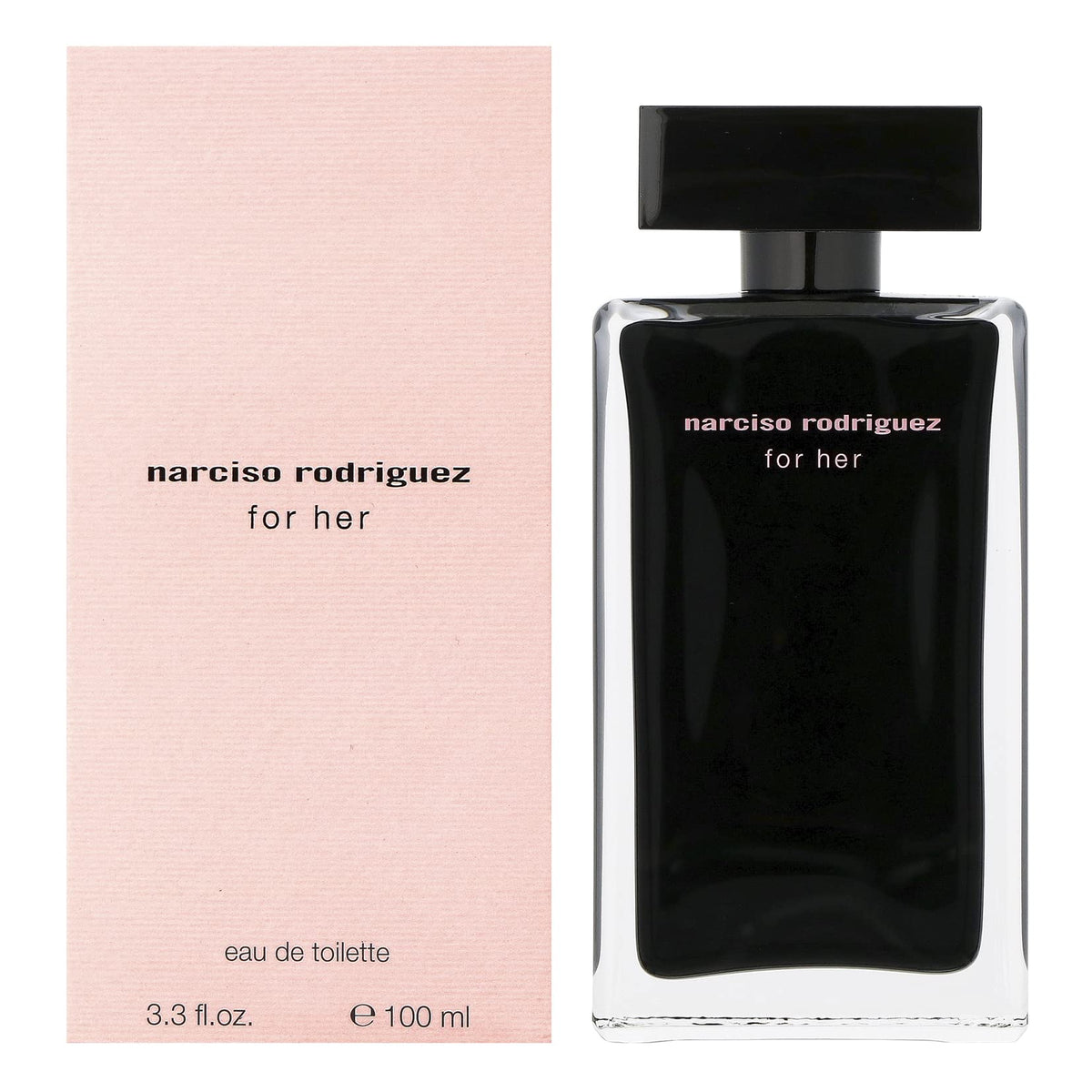 Narciso Rodriguez bottle front view showing elegant label and spray