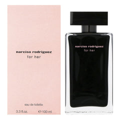 Narciso Rodriguez bottle front view showing elegant label and spray