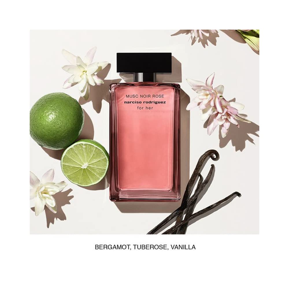 Narciso Rodriguez spray being applied from bottle for quick touch-up convenience