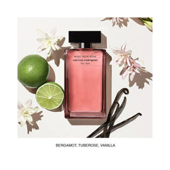 Narciso Rodriguez spray being applied from bottle for quick touch-up convenience