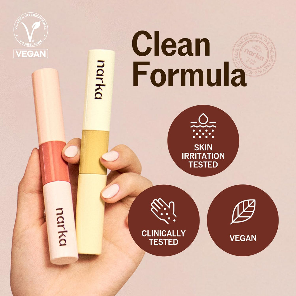 NARKA ingredients label close-up showing hyaluronic acid and wheat germ extract