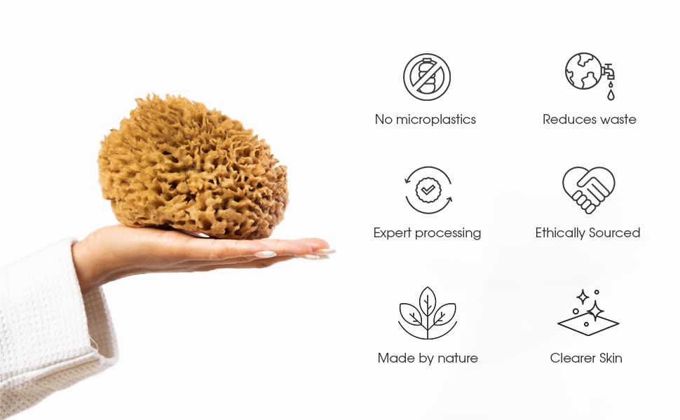 Naroa sponge staged in a calming bath setting for a spa-like cleansing ritual