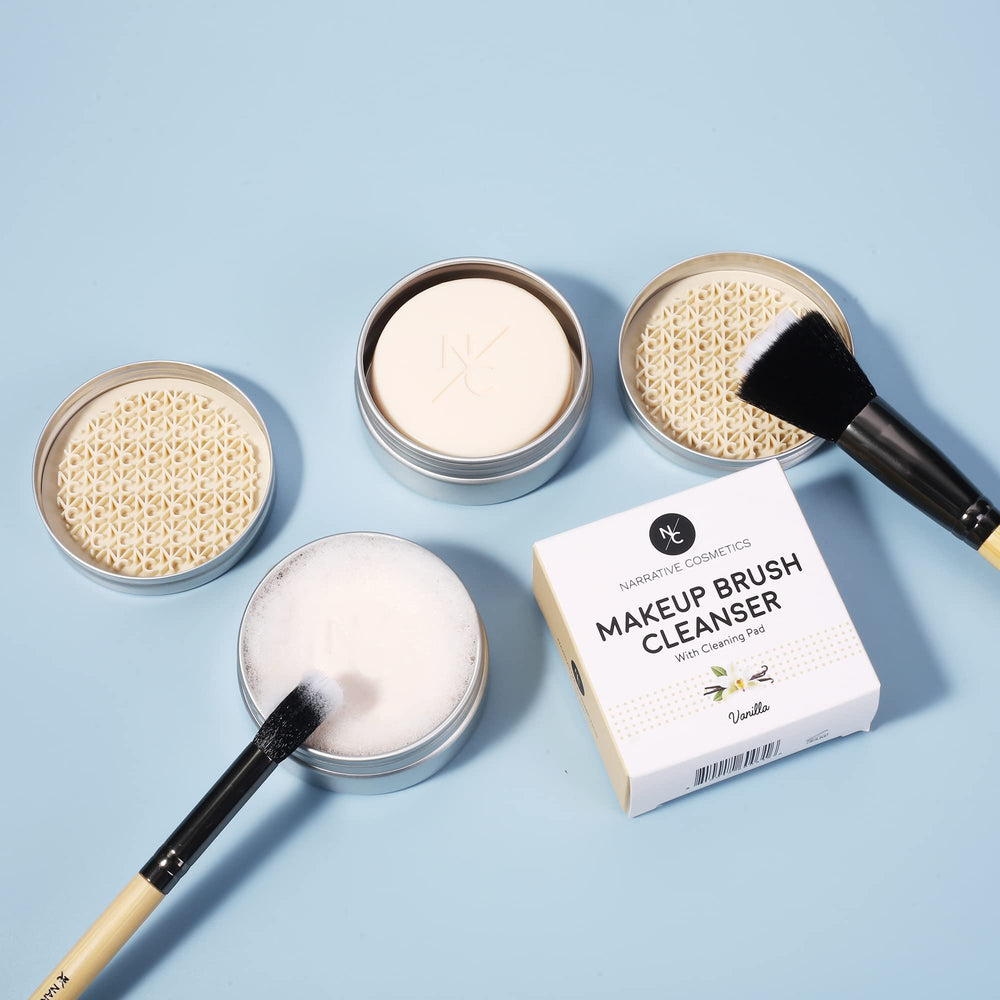 Narrative Cosmetics label ingredients detail emphasizing vegan formula and no-residue benefit