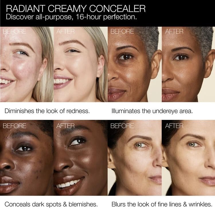 NARS swatches comparing Nougatine shade showing color match for medium tones benefit