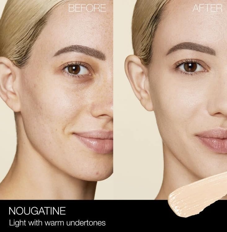 NARS concealer applied under eye showing brightening effect and crease resistance benefit