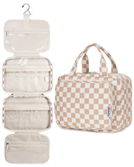 Narwey front view of closed toiletry bag showing compact design and zipper benefits