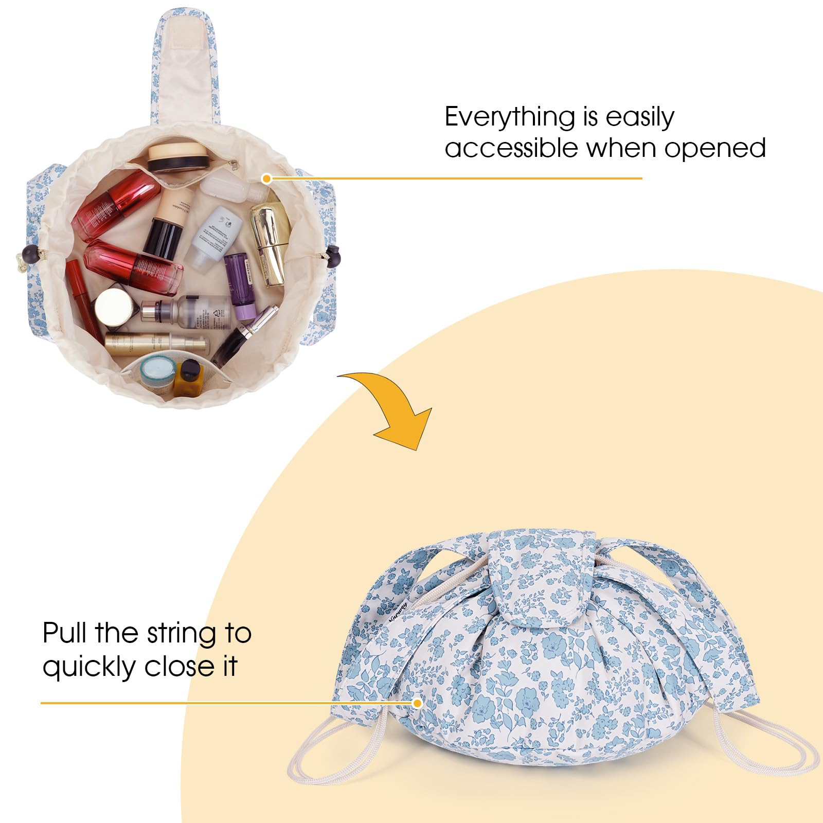 Narwey interior zip and mesh pocket for secure small-item storage
