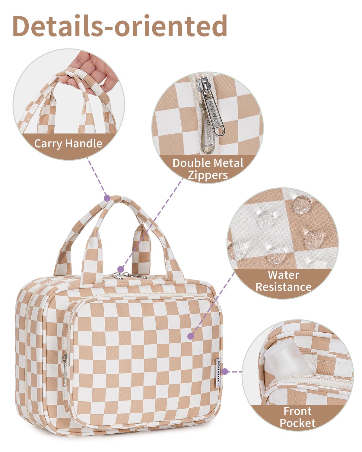 Narwey heavy-duty metal hook hanging bag to free counter space