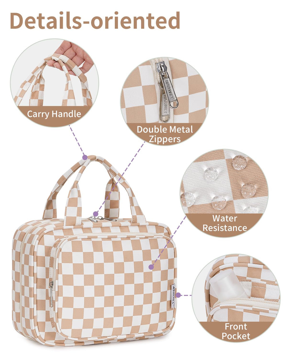 Narwey heavy-duty metal hook hanging bag to free counter space