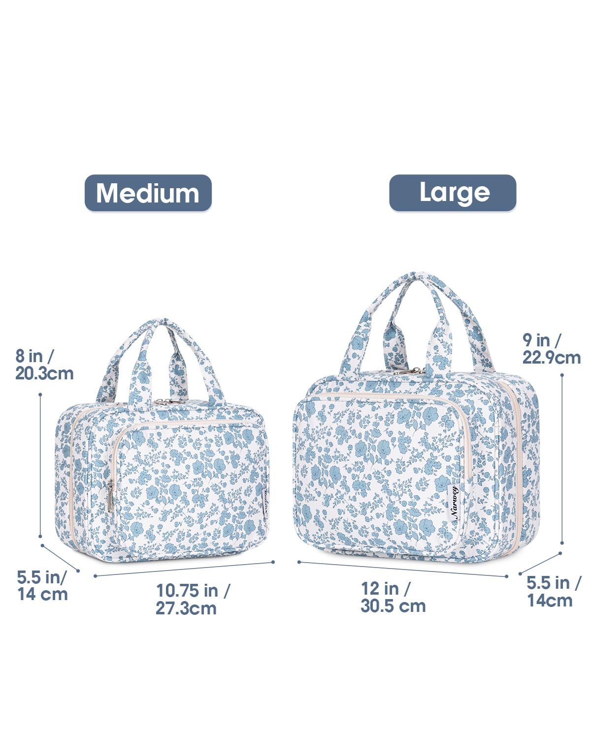 Narwey open hanging display in bathroom offering easy access and visible storage