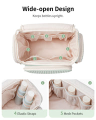 Narwey PVC front pocket detail separating wet items and preventing spills