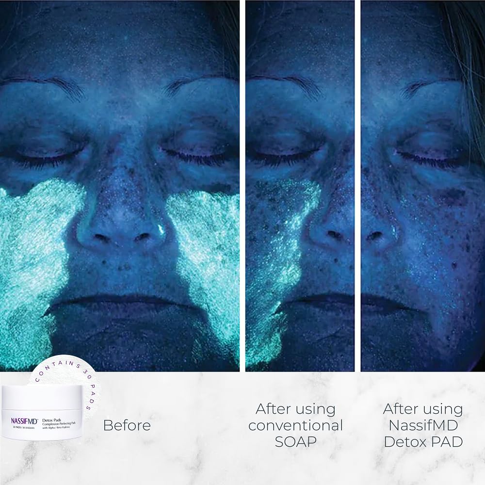 NassifMD single pad close-up wet with solution illustrating textured wipe benefit
