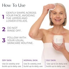 Hand holding NassifMD pad demonstrating easy application and gentle exfoliation