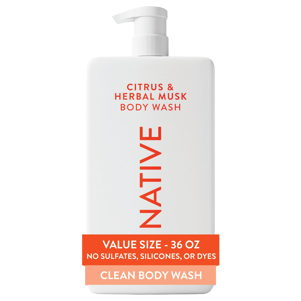 Native 36 oz front bottle showing clean design and long-lasting size