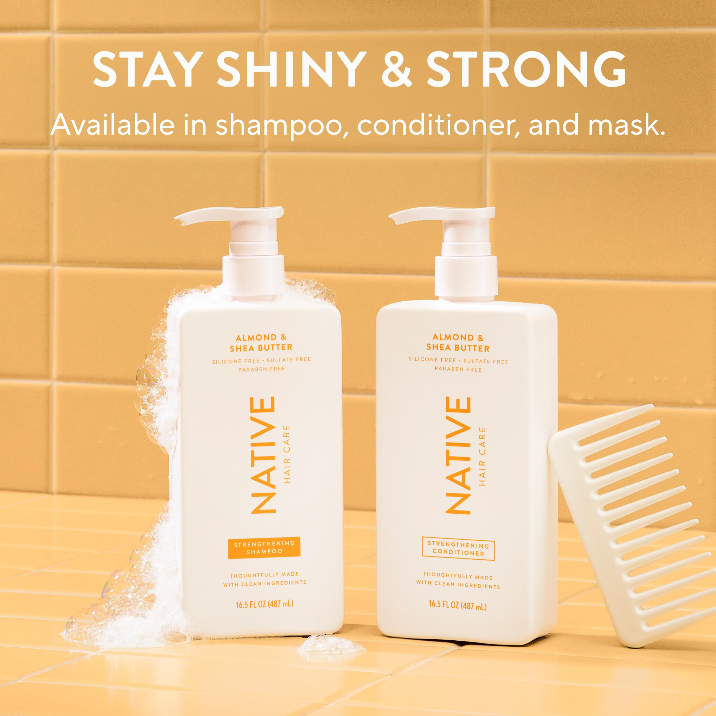 Native fine hair before and after visual implying improved manageability and reduced tangles