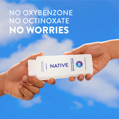 Native sunscreen applied on arm demonstrating quick absorption benefit