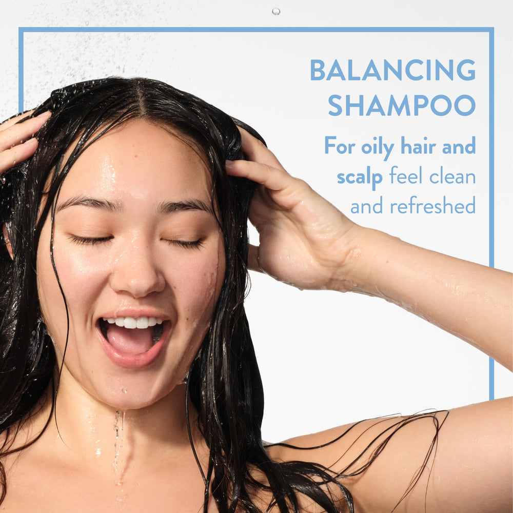 Native shampoo in hand ready to apply, showing convenient daily use benefit