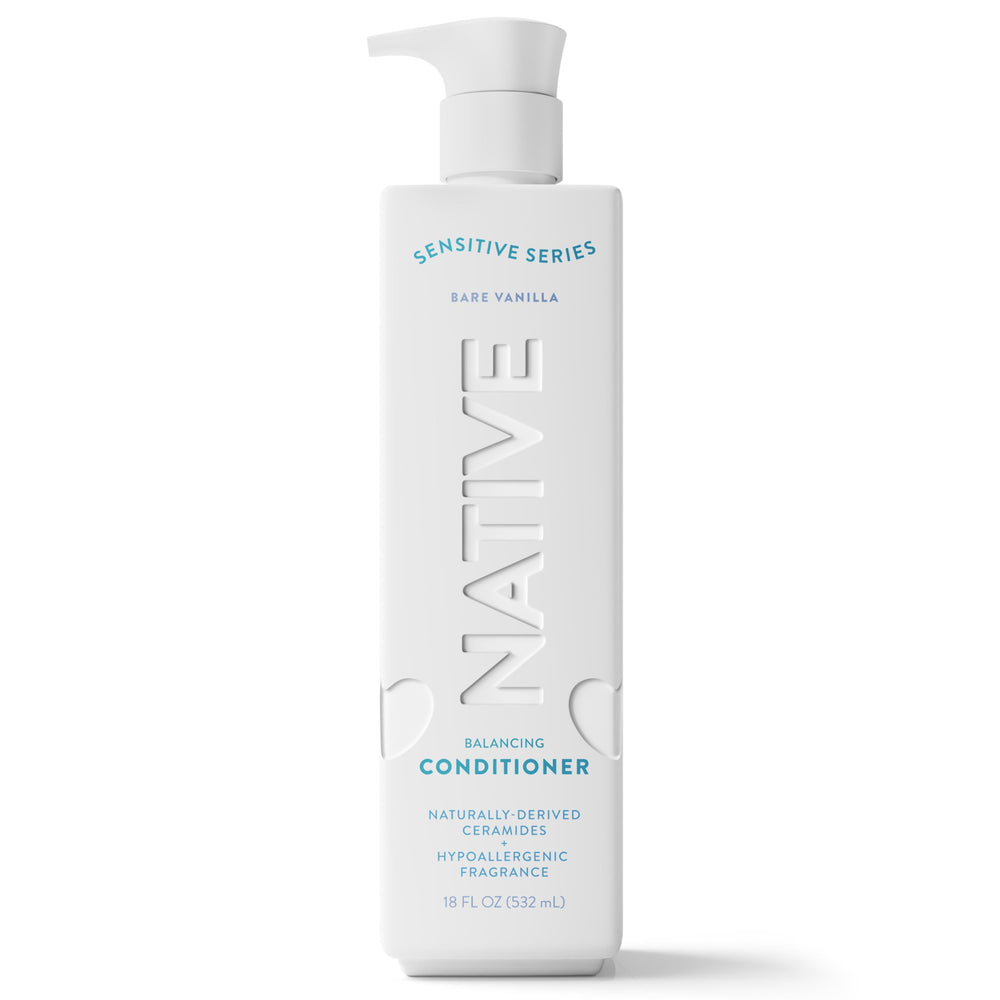 Native conditioner in bathroom lifestyle scene for daily routine appeal