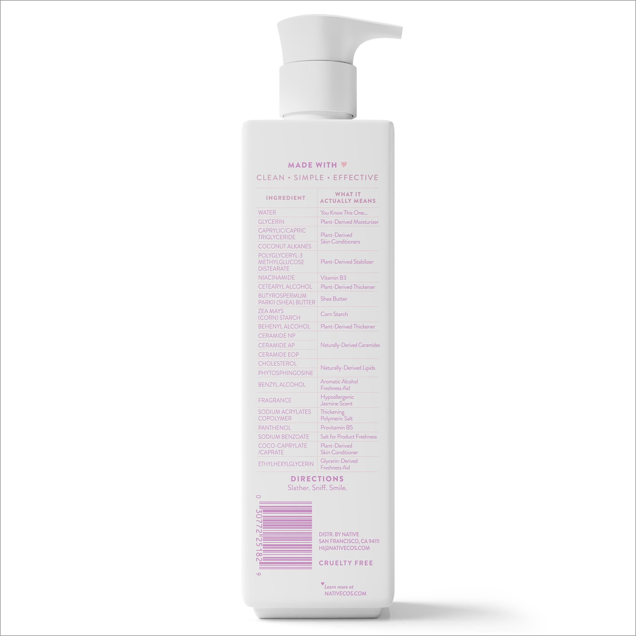 Native before and after skin visual suggesting improved softness and hydration