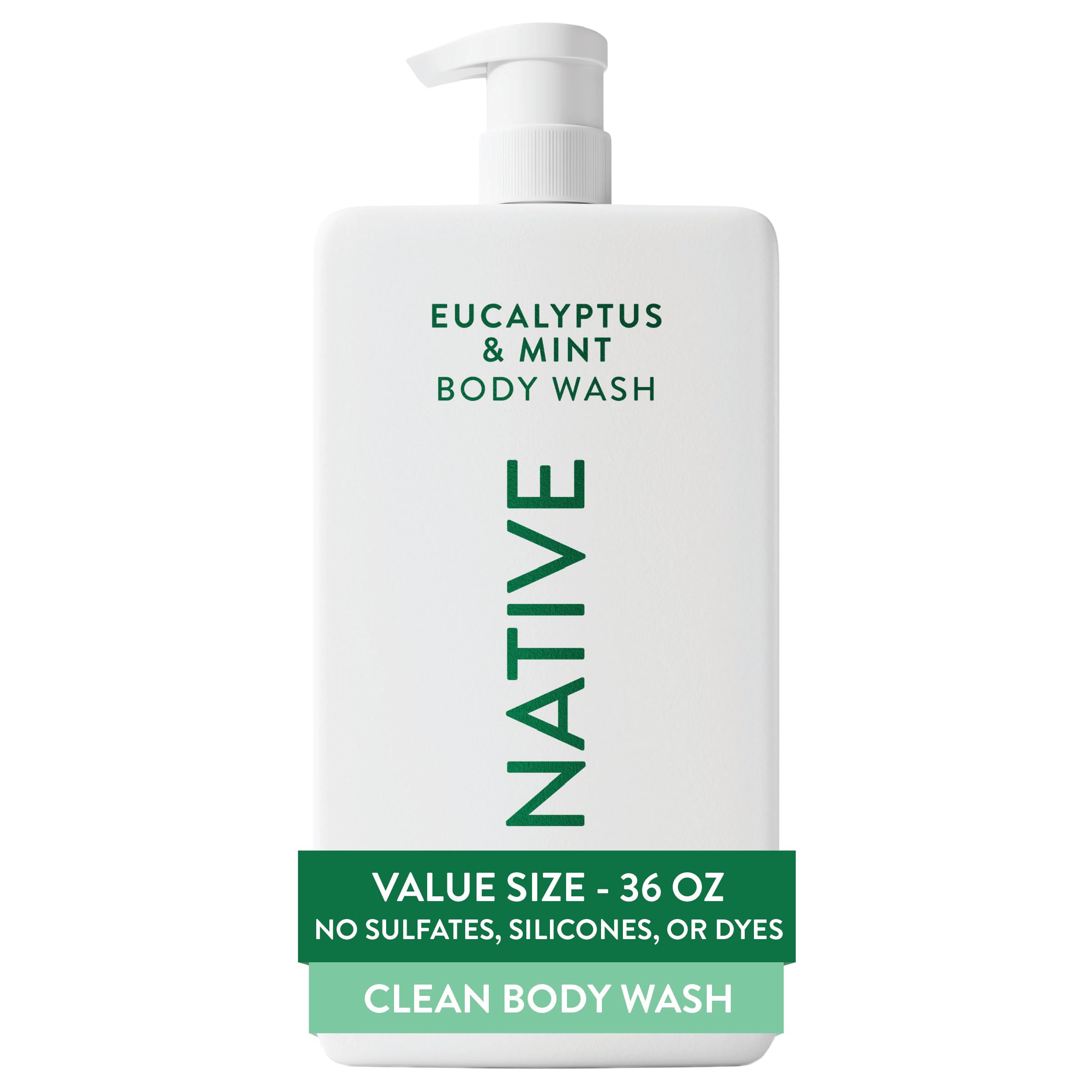 Native front view of 36oz pump bottle showing size and convenience