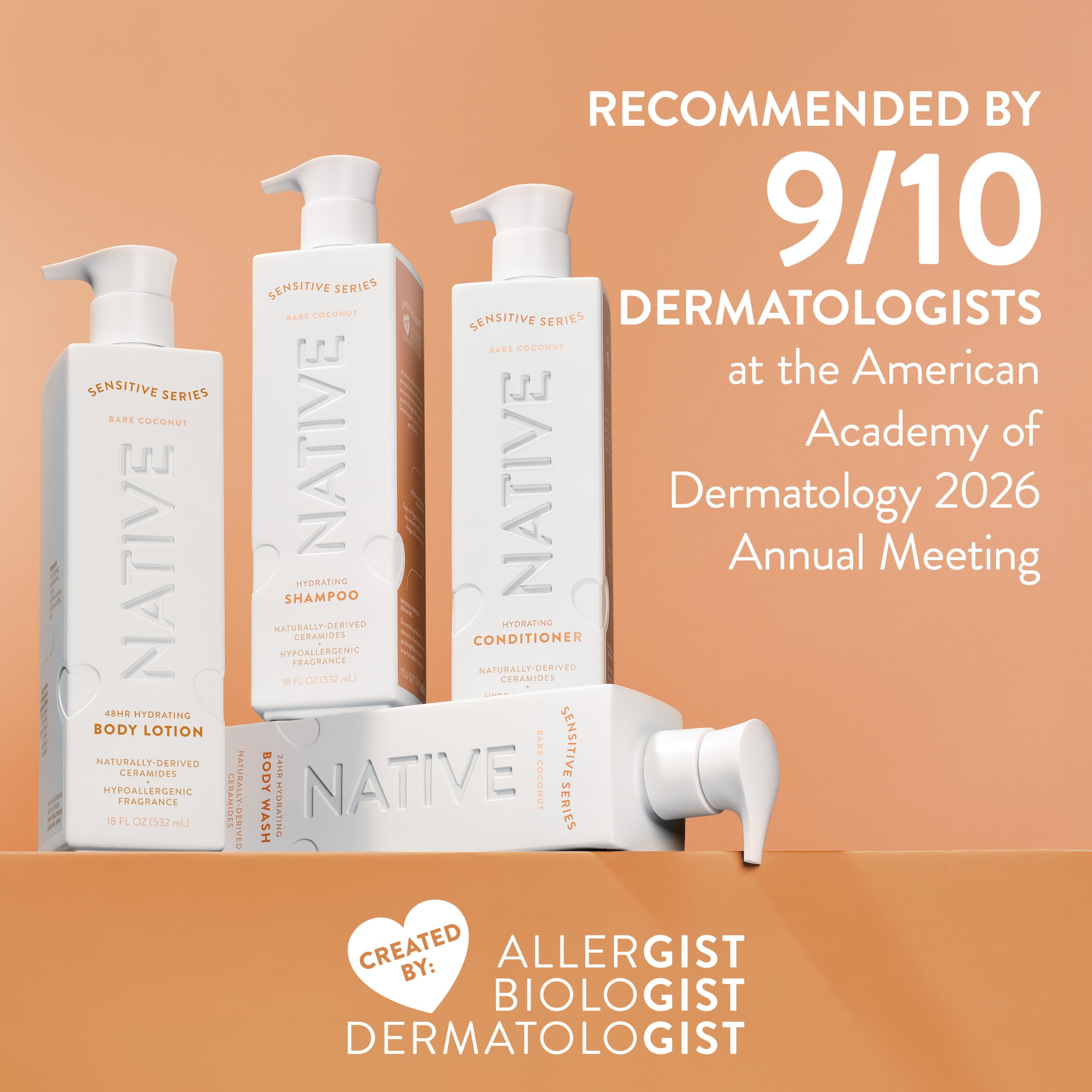 Native body wash in shower setting showing practical daily use for sensitive skin