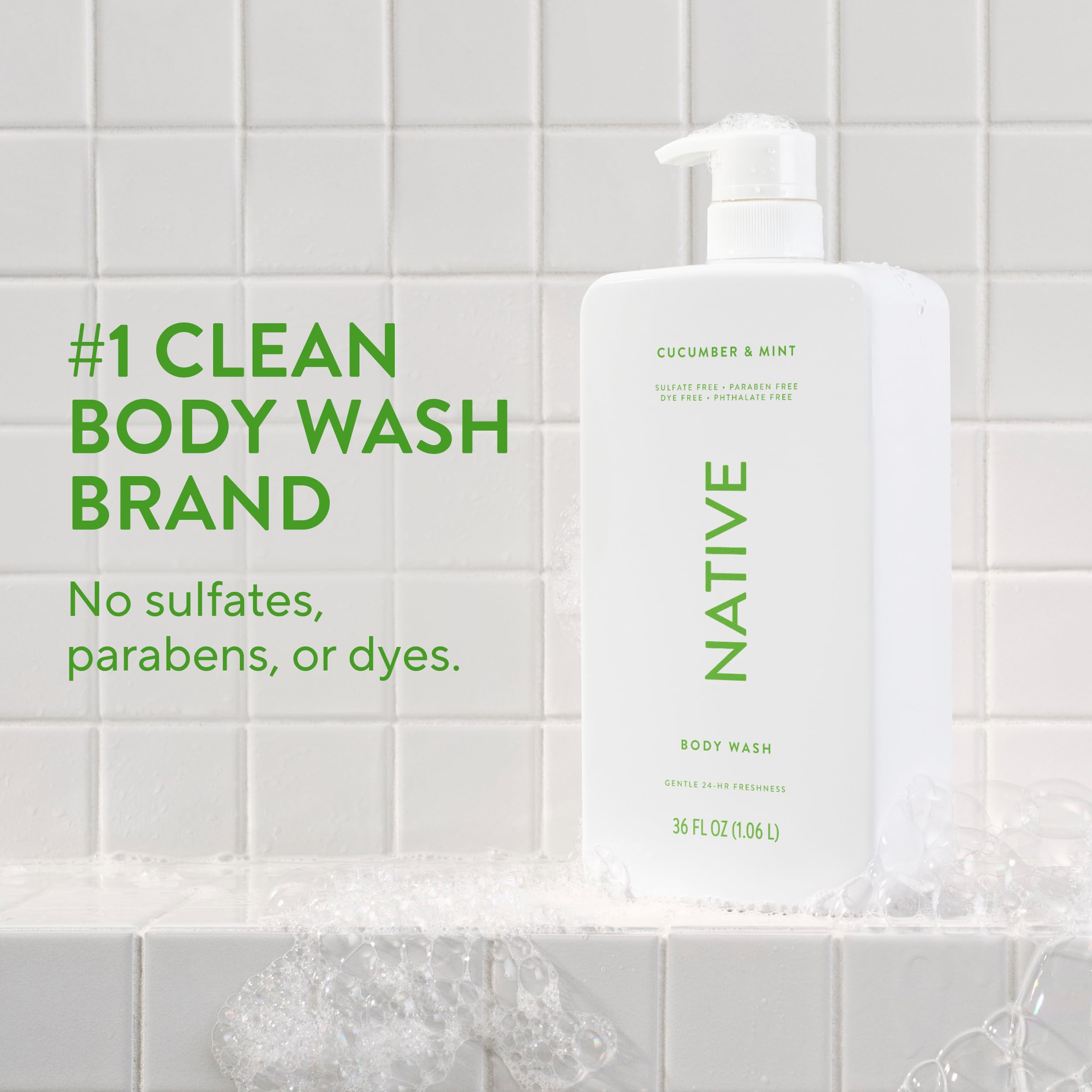 Native label close-up highlighting fragrance and clean ingredients