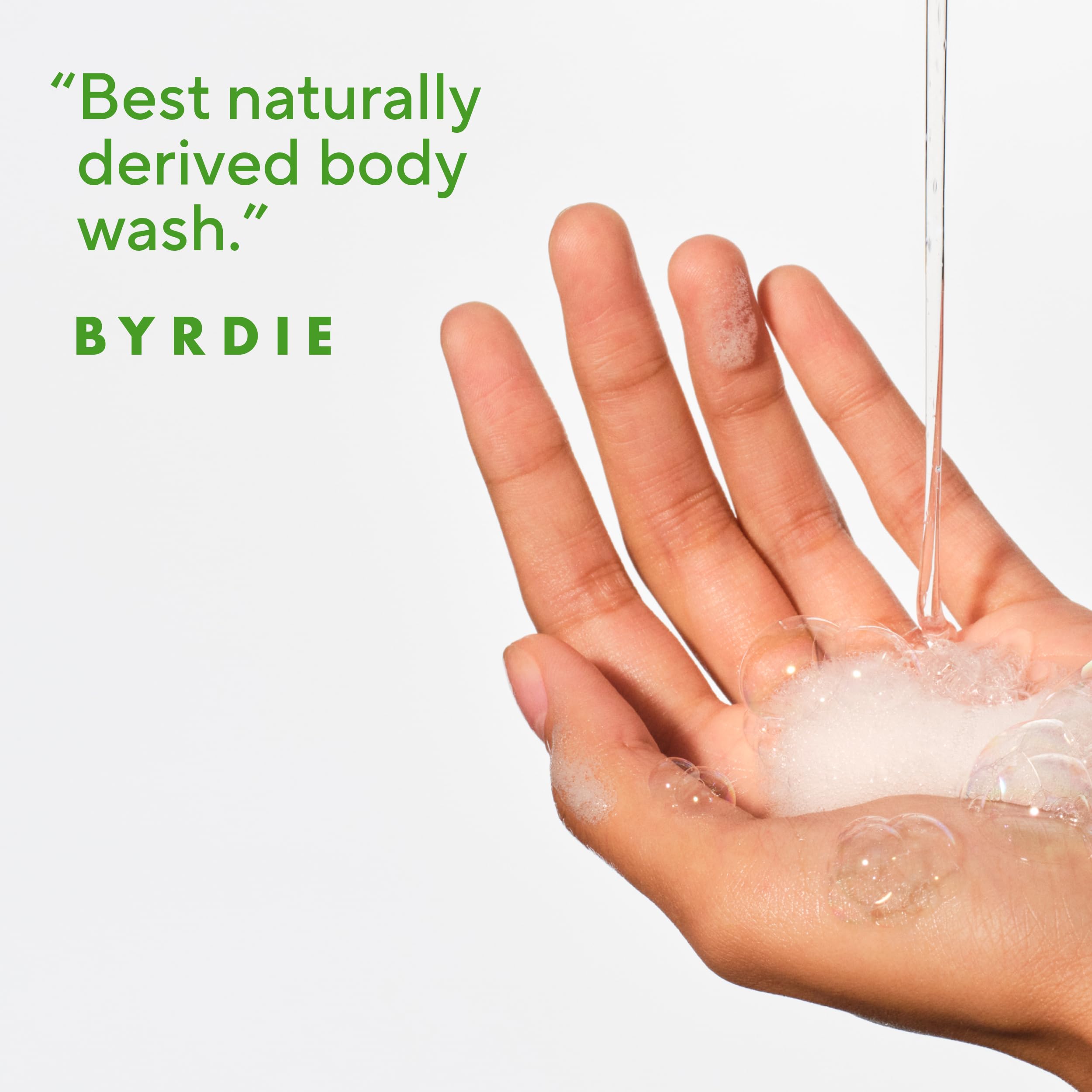 Native pump dispensing body wash for quick, one-handed application