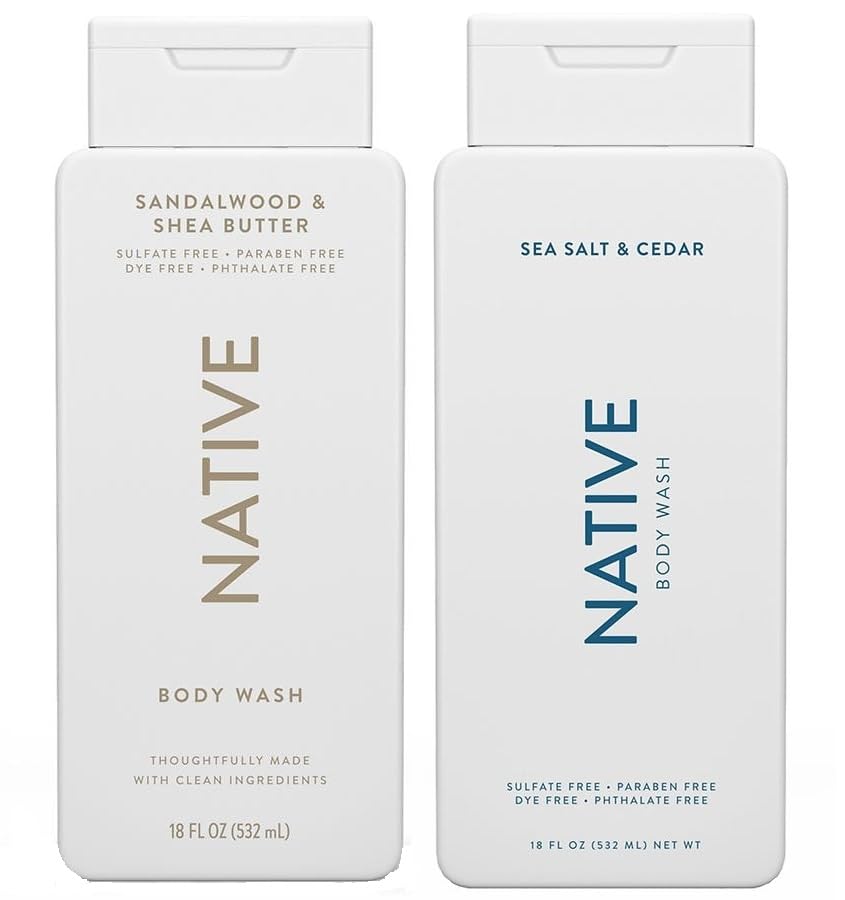 Native body wash two-pack front view highlighting gentle, hydrating formula